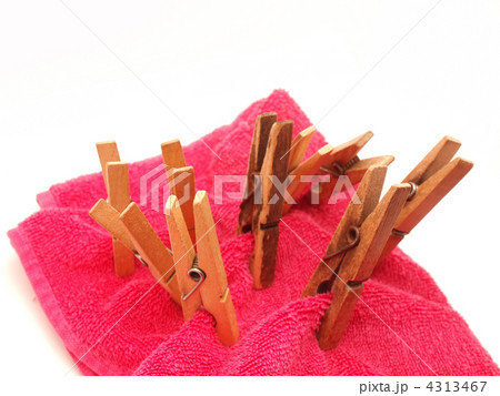 Clothespins on a towel Clothespins on a towel 4313467