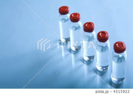 Vials with liquid for medicine or science 4315922