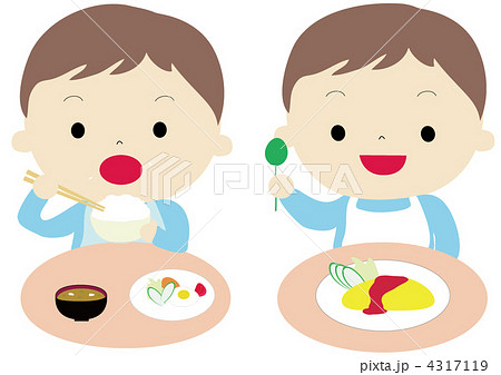幼児 食事 子供のイラスト素材