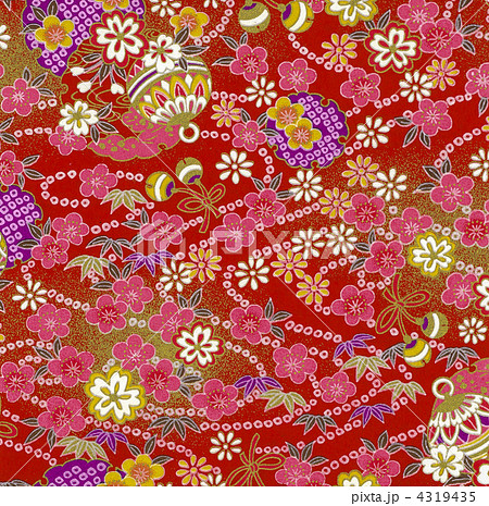 千代紙 毬と松竹梅のイラスト素材