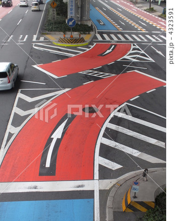 国道のカラー舗装 国道のカラー舗装 4323591