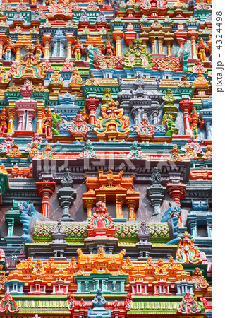 Sculptures on Hindu temple tower Sculptures on Hindu temple tower 4324498