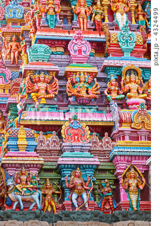 Sculptures on Hindu temple tower 4324499