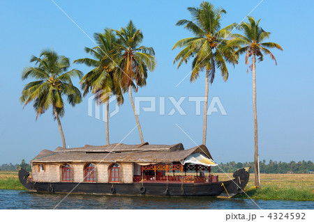 Houseboat on Kerala backwaters, India Houseboat on Kerala backwaters, India 4324592