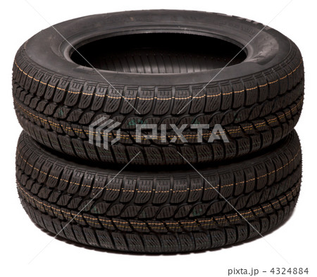 Two car tires isolated Two car tires isolated 4324884