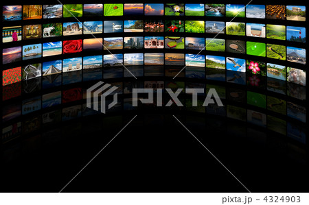 Abstract multimedia background composed of many images with copy 4324903