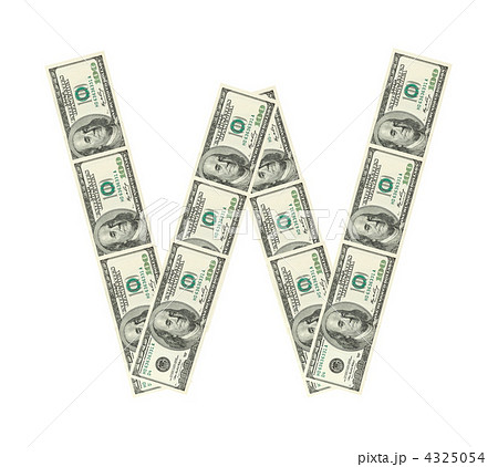 Letter W made of dollars Letter W made of dollars 4325054