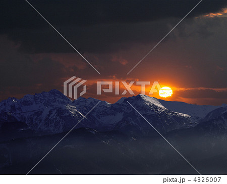 Remote mountains in sunset Remote mountains in sunset 4326007
