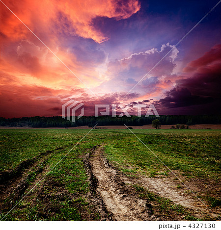 Countryside landscape with dirt  road 4327130