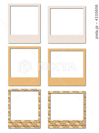 ポラロイド写真の枠 茶系 のイラスト素材