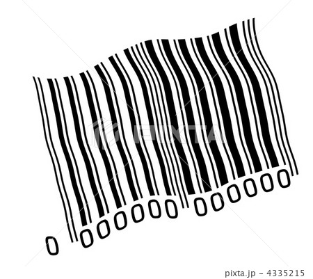 波打つバーコードのイラスト素材