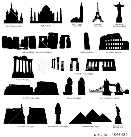 landmarks silhouette set landmarks silhouette set 4343426