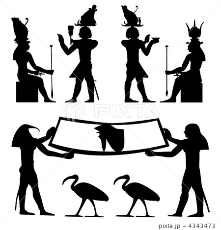 egyptian hieroglyphs and fresco 4343473