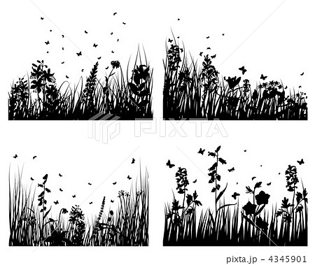 grass silhouettes set 4345901