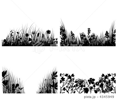 Set of  meadow background. Vector illustration 4345949