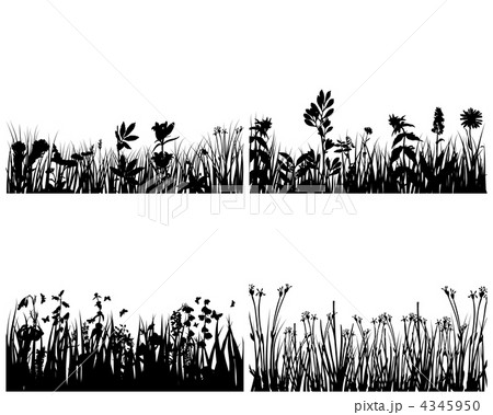 Set of  meadow background. Vector illustration 4345950