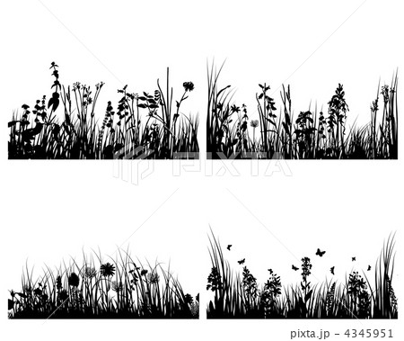 Set of meadow background. Vector illustration Set of meadow background. Vector illustration 4345951