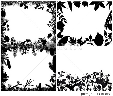 set of grass silhouettes 4346365