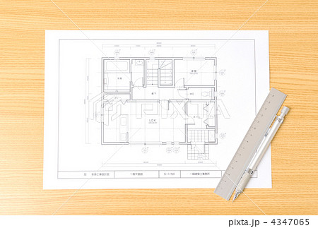 要注意 正しい住宅図面ではありません 設計図間取り図のイメージ の写真素材