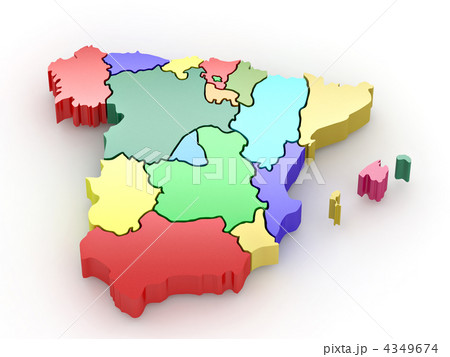Three-dimensional map of Spain. 3d 4349674