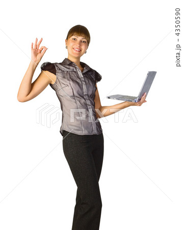Beautiful businesswoman with laptop 4350590
