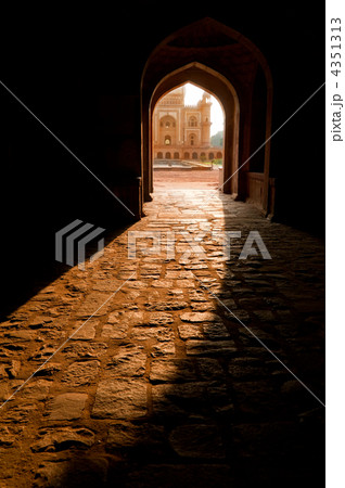 India, Delhi. Safdarjung's Tomb. Central entrance at evening sun 4351313