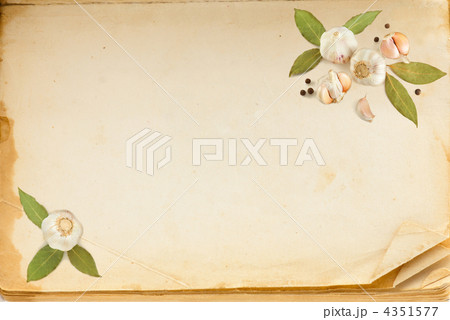 Old book page, and spices with space for your text 4351577