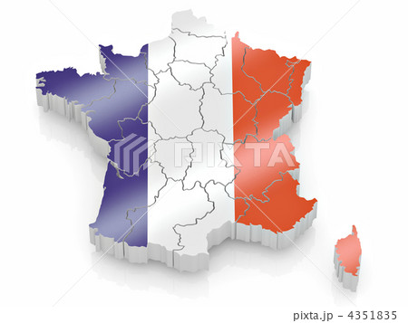 Map of France in French flag colors 4351835