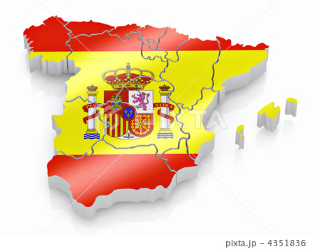 Map of Spain in Spanish flag colors 4351836