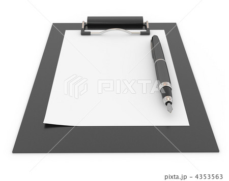 Pen on clipboard. Empty sheet of paper Pen on clipboard. Empty sheet of paper 4353563