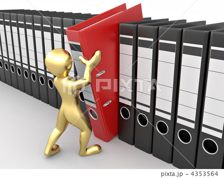 Men with archive from folders. 4353564