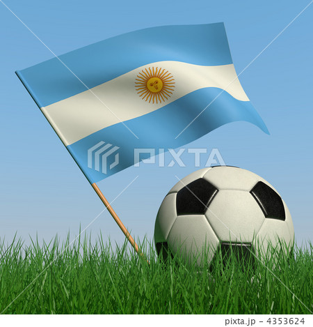 Soccer ball in the grass and the flag of Norway Soccer ball in the grass and the flag of Norway 4353624