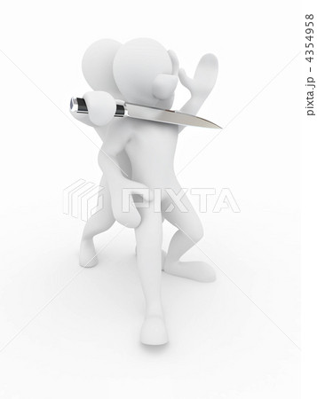 Hostage. Two men on white isolated background 4354958