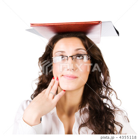 Young businesswoman have problems with documents 4355118