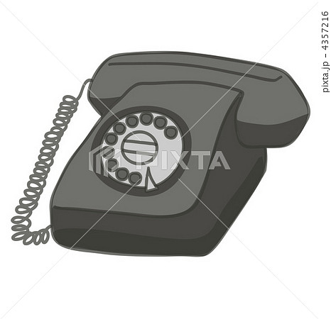 ダイヤル式のレトロな黒電話のイラスト素材 [4357216] - PIXTA
