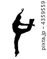 black silhouette of a dancer on a white background 4359559
