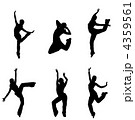 silhouettes of street dancers on a white background 4359561
