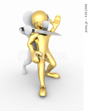 Hostage. Two men on white isolated background 4361066