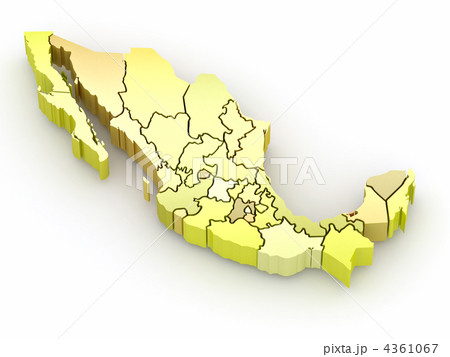 Three-dimensional map of Mexico 4361067