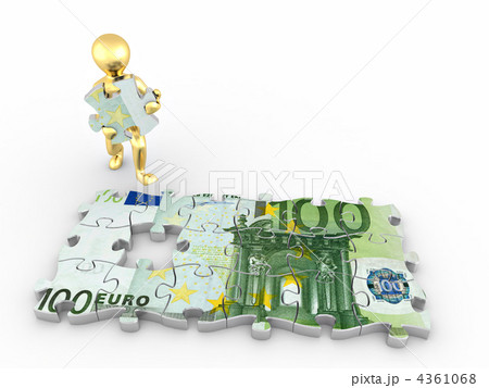 Men with euro from parts of puzzle 4361068