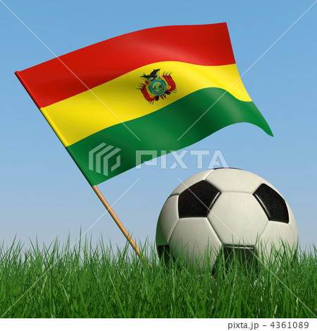 Soccer ball in the grass and the flag of Bolivia Soccer ball in the grass and the flag of Bolivia 4361089