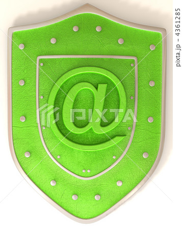 Shield with symbol for internet 4361285