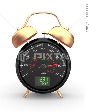 Speeding. Speedometer as alarm clock face 4361431
