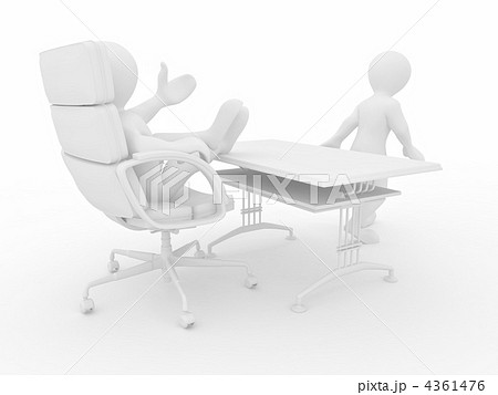Boss fires employee on white isolated background Boss fires employee on white isolated background 4361476