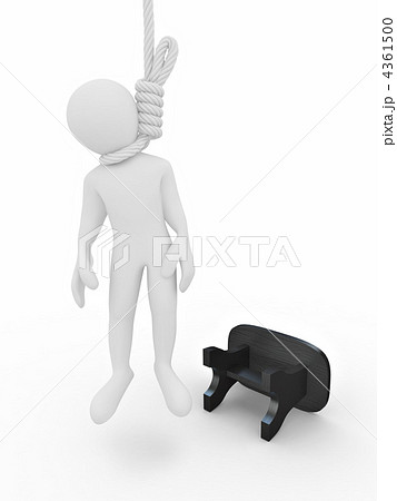 Man on the gallows on white isolated background. Suicide Man on the gallows on white isolated background. Suicide 4361500
