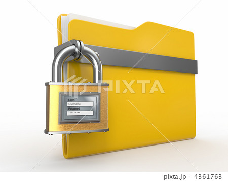 Secured files. Folder and padlock with login and password Secured files. Folder and padlock with login and password 4361763
