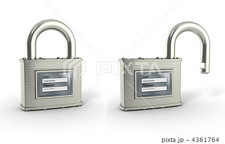 Locking and unlocking padlock with login and password Locking and unlocking padlock with login and password 4361764