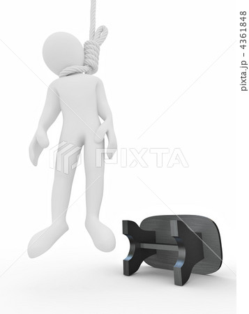 Man on the gallows on white isolated background. Suicide Man on the gallows on white isolated background. Suicide 4361848