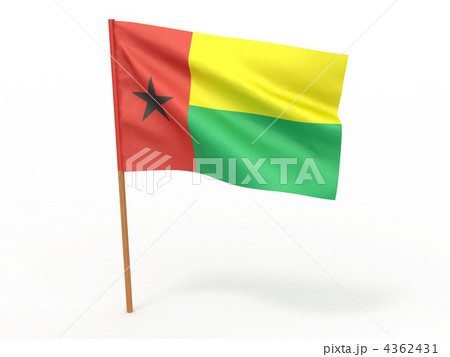 flag fluttering in the wind. Guinea Bissau flag fluttering in the wind. Guinea Bissau 4362431