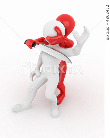 Hostage. Two men on white isolated background 4362452